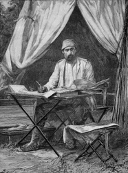 Mehmet Emin pasha. (Eduard Schnitzer) tysk upptäcktsresande (1840 till 1892). gravyr från 1893.
