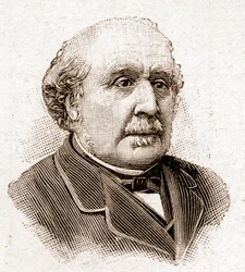 Medlemmar av Academy Francaise 1895: porträtt av Albert, hertig av Broglie (1821-1901), fransk historiker och politiker.
