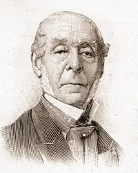 Medlemmar av Academy Francaise 1895: porträtt av Ernest Legouve (1807-1903), fransk romanförfattare, poet, dramatiker och essäist.