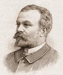 Medlemmar av Academy Francaise 1895: porträtt av Jules Lemaitre (1853-1914), dramatiker, dramatisk kritiker, essäist, litteraturhistoriker och fransk historieberättare.