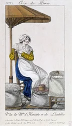 Köpare av bönor och torkade linser - i "" Cris de Paris", deb. 1800-talet