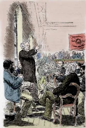 Mikhail Aleksandrovich Bakunin (Bakunin) (1814-1876), rysk anarkist vid Bale-kongressen i Schweiz i september 1869.