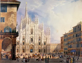 Milano, Duomo Square omkring 1825.