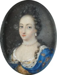 Miniatyr av drottning Ulrika Eleonora den äldre av Sverige, ca 1680 (gouache på pergament)