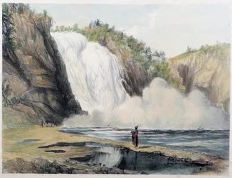 Montmorency Falls, Kanada - i "" Shyths sketcher in the Canadas"" av Coke Smyth, London