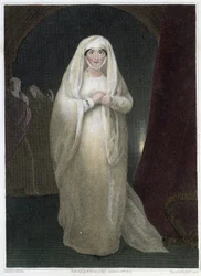Mrs. Siddons, i rollen som Lady Macbeth i Shakespeares pjäs "Macbeth", deb. 1800-talet