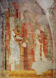 Muralmålningar i kyrkan i benediktinerklostret Lambach, Oberösterreich (fresker)