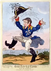 Napoleon 1er sång "" Vive le roi"" för tillkomsten av Ludvig XVIII - i "" Napoleon 1er"", samling karikatyrer