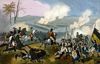 Napoleon i slaget vid Marengo, mot österrikarna, juni 1800.