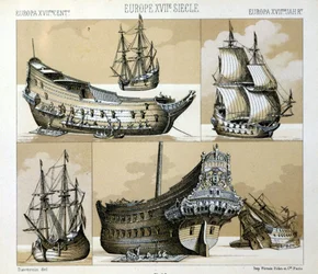 Flotta och köpman på 1600-talet - i "" Den historiska kostymen"" av Raquet 1888