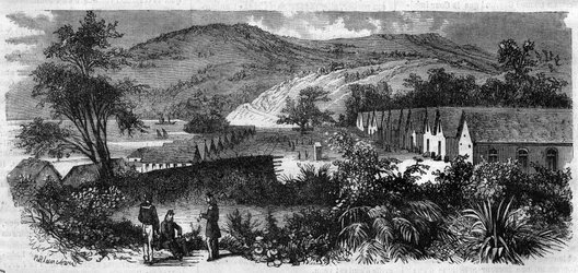 Nya Kaledonien - botemannen på ön Nou - Gravyr från 1870