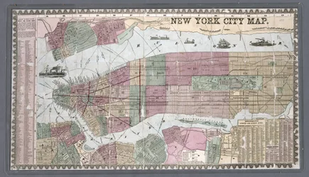 Karta över New York City, hämtad ur Phelps guide till New York City för främlingar och invånare
