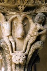 Norman Art i Monreale (Sicilien): huvudstäderna i Cloitre des Benedictins.