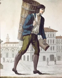 Gammal handel: mjölkmannen (Litografi