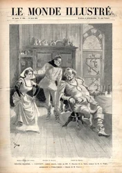 Operan ”Falstaff” av Giuseppe Verdi (1813-1901), lyrisk komedi i tre akter av Arrigo (eller Enrico) Boito, uppförd på Opéra-Comique i Paris 1894 med Victor Maurel, Marie Delna och Paul Fleuret (Barnolt) (1844-1900) - Omslag till ”The Illustrous World” o
