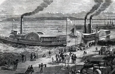 Hjulångare vid Levee