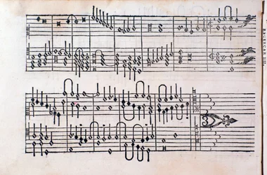 Sida från "" Tablature; Bok 1”” av Gerolamo Cavazzoni
