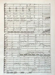 Sida med partitur av Siegfried, opera av Wagner