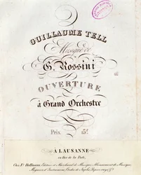 Sida med partitur av William Tells ouvertyr, opera av Gioacchino Rossini