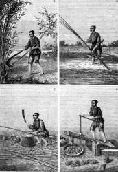 Papperstillverkning i Kina i "The Wonders of Industry" av Louis Figuier, Paris