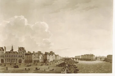 Paris. Stadshuset och floden Seine