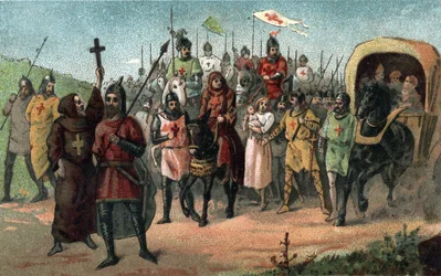 Eremiten Peter som predikar korståget (1095 - 1099).