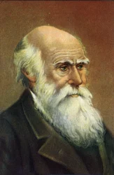 Fotografiskt porträtt av Charles Darwin (1809 - 1882), engelsk naturforskare.