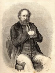 Pierre Joseph Proudhon (1809 - 1865). Fransk socialistisk teoretiker, anarkismens föregångare. Gravyr från 1865. Bianchettisamling