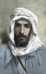 Pierre Paul Francois Camille Savorgnan de Brazza (1852-1905) fransk upptäcktsresande i Afrika _ Porträtt av Pietro Paolo Savorgnan di Brazza eller Pierre Paul Francois Camille Savorgnan de Brazza på franska (1852-1905) Generalguvernör i Kongo francais cirk