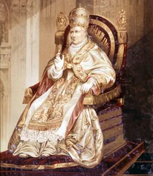 Pius IX (1792 - 1878). Chromolithography.
