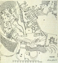 Plan av Troja: Utgrävning av Heinrich Schliemann