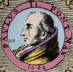 Påven Paul II (Paolo) gör Pietro Barbo, Paul (1417-1471). gravyr från 1800-talet