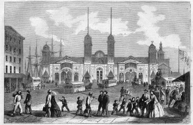Port of New York (New York), USA. Gravyr i "The Illustrous Universe"
