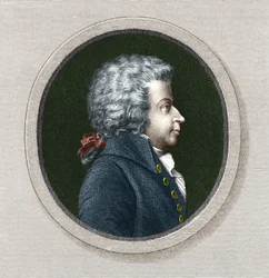 Porträtt av Wolfgang Amadeus Mozart (1756-1791) - grav. 1800-talet