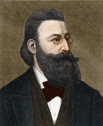 Porträtt Ludwig Anzengruber (1839-1889), österrikisk författare.