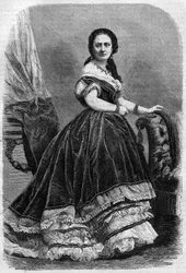 Porträtt Maria Wyse Bonaparte dit Madame Urbain Ratazzi (1833-1902). Gravyr i "The Illustrous Universe"