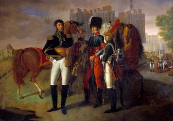 Hellängdsporträtt av La Ronciere, befälhavare för kavalleriskolan i Saint Germain Anonym målning. 1812. Paris, Armémuseet