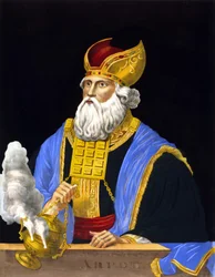 Porträtt av Aron, bror till Moses.