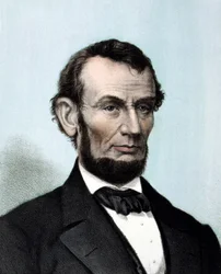 Porträtt av Abraham Lincoln (1809 - 1865), USA:s 16:e president.