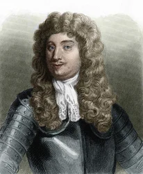 Porträtt av Abraham, markis Duquesne (1610 - 1688), fransk sjöman - i Histoire des Français av Lavallée, gravyr, nd.