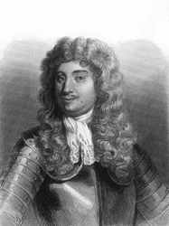 Porträtt av Abraham, markis Duquesne (1610 - 1688), fransk sjöman - i "Histoire des Français"" av Lavallée, gravyr, sd.
