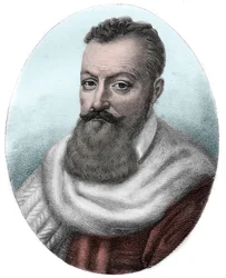 Porträtt av Achilles de Harlays förste president i parlamentet i Paris - Porträtt av Achilles de Harlay, Comte de Beaumont Fransk magistrats första president i parlamentet i Paris (1536 -1619) -