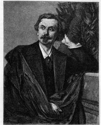 Porträtt av Adolf Friedrich, greve von Schack (1815-1894) tysk poet.
