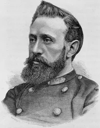 Porträtt av Adolphe Alphonse Assi (1840 - 1886). Gravyr från slutet av 1800-talet i "Histoire de France"" av H. Martin.