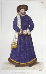 Porträtt av Alain Fergent (1060-1115) hertig av Bretagne.