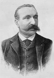 Porträtt av Albert Sorel (1842 - 1906). Gravyr från slutet av 1800-talet i "Histoire de France"" av H. Martin.