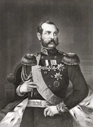 Porträtt av Alexander II Nikolajevitj (1818 - 1881), Rysslands kejsare.