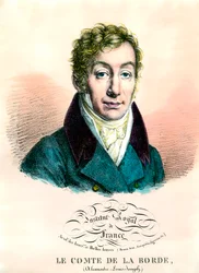 Porträtt av Alexandre Louis Joseph, greve av Laborde (1774-1842), fransk arkeolog och politiker. Gravyr av privatsamlingen från 1800-talet