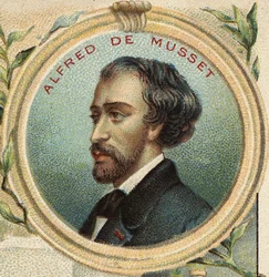 Porträtt av Alfred de Musset (1810-1857), fransk författare.