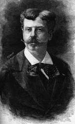 Porträtt av Alphonse de Neuville, fransk målare. (1835-1885)
